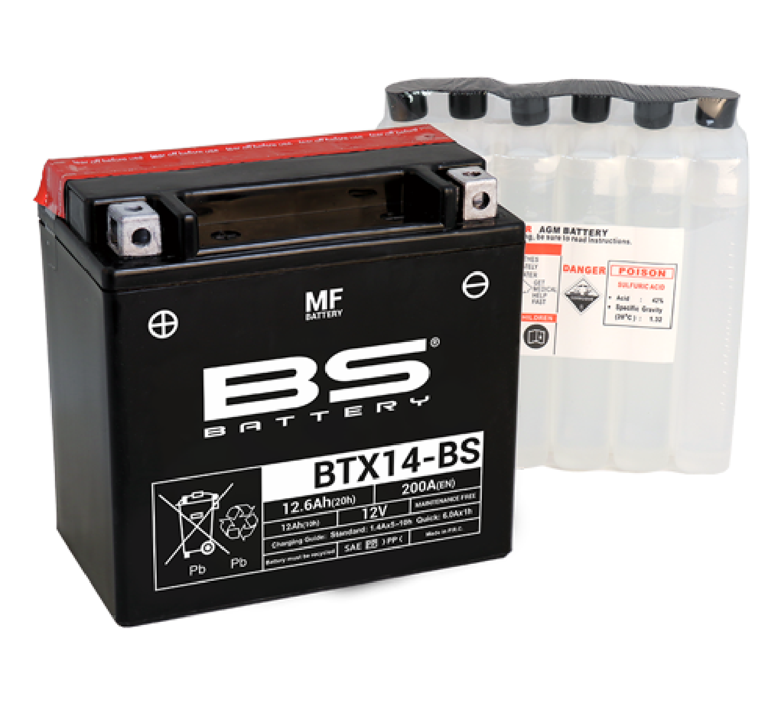 BATTERIE LITHIUM YTX14H BUELL BS XB-12X ULYSSES , 2006 - 2010 EUR