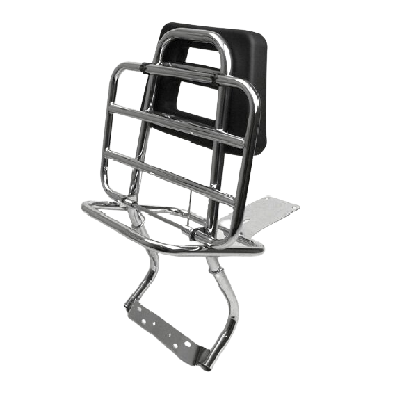 MOTO NOSTRA Vespa Chrome Rear Rack with Backrest Vespa PX80, PX125, PX